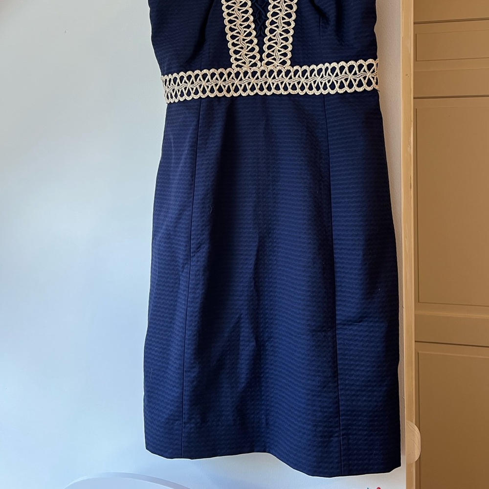 Lilly Pulitzer Trista Shift True Navy Sz 4 NWT